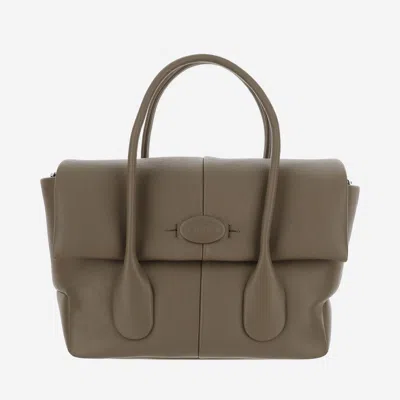 Tod's Di Bag Reverse Leather Small In Grey