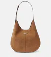 Tod's Di Bag Small Suede Shoulder Bag In Noce Ch+woody