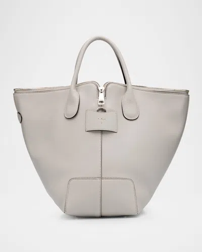 Tod's Di Calf Leather Shoulder Bag In Gabbiano