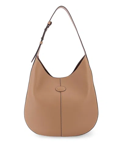 Tod's Di Hobo Bag In Beige
