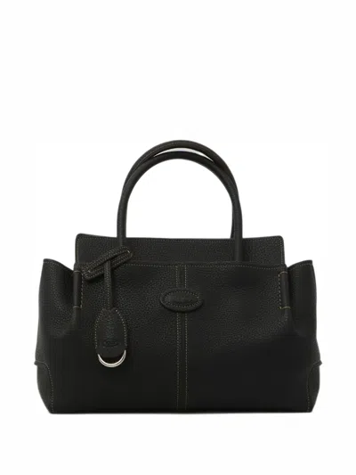 Tod's Di Leather Tote Bag In Black