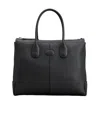 Tod's Di Leather Tote Bag In Black