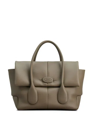 Tod's Di Leather Tote Bag In Brown