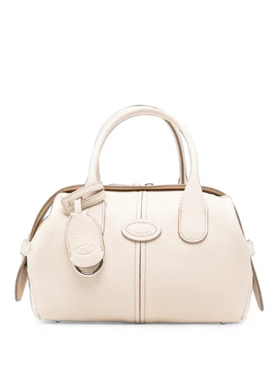 Tod's Di Logo-embossed Leather Tote Bag In Neutral
