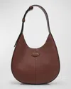 Tod's Di Mini Leather Hobo Bag In Mogano