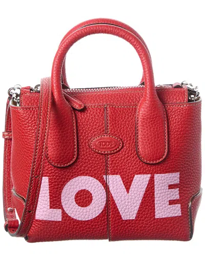 Tod's Tods Di Mini Leather Satchel In Red