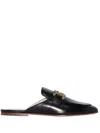 Tod's Embellished Leather Slippers In Gray