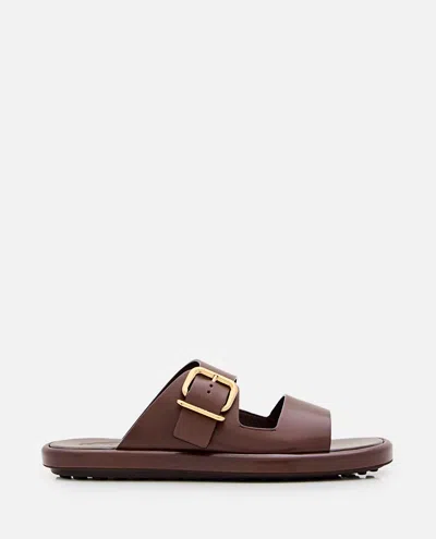 Tod's Leather Sandal In Brown