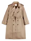 Tod's Double-breasted Trench Coat In Neutrals
