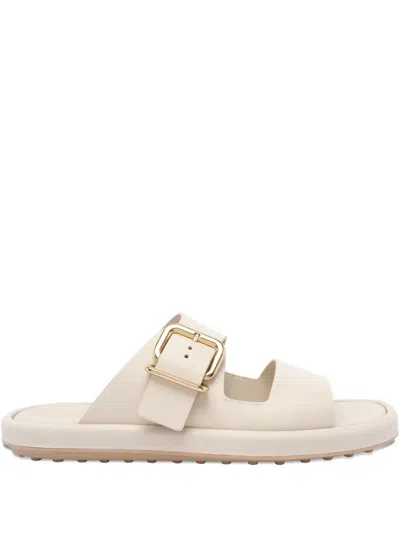 Tod's Double-buckle Leather Sandals In Neutral