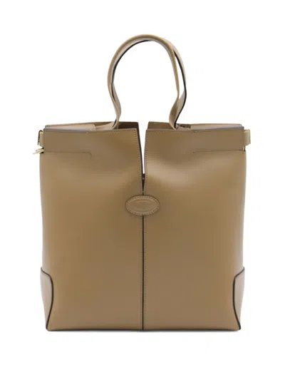 Tod's Double-handle Leather Tote Bag In Brown