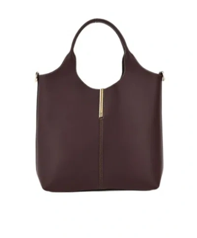 Tod's Double Handle Shoulder Bag In Burgundy