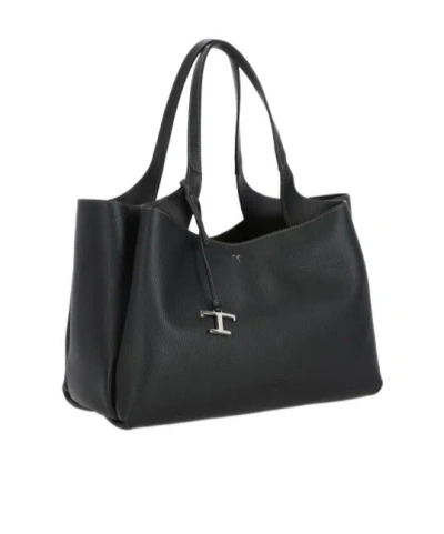 Tod's Double Handle Shoulder Bag In Black
