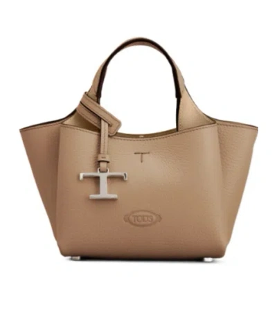 Tod's Double Handle Shoulder Bag In Brown