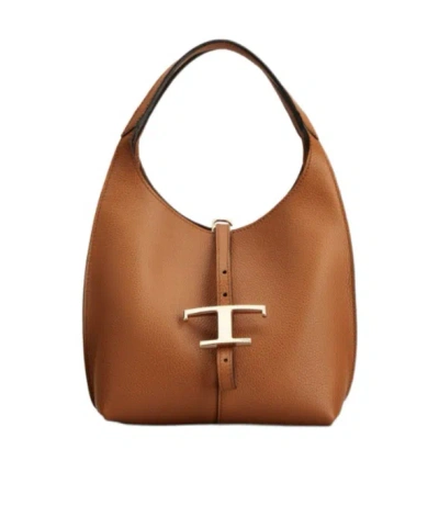 Tod's Double Handle Shoulder Bag In Brown