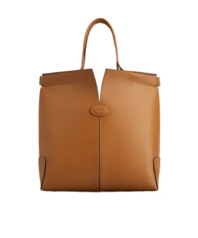 Tod's Double Handle Shoulder Bag In Brown
