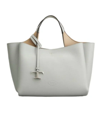 Tod's Double Handle Shoulder Bag In Gray