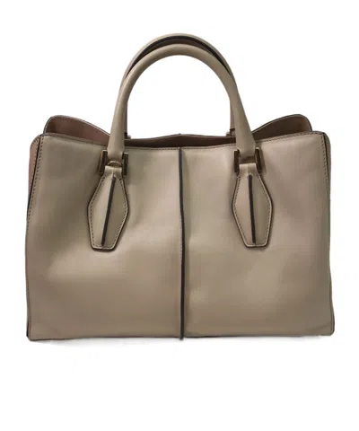 Tod's Double Handle Shoulder Bag In Nude
