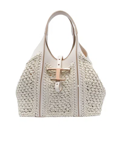 Tod's Double Handle Shoulder Bag In Nude