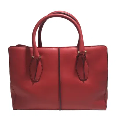 Tod's Double Handle Shoulder Bag In Red