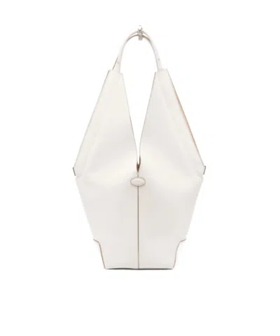 Tod's Double Handle Shoulder Bag In White