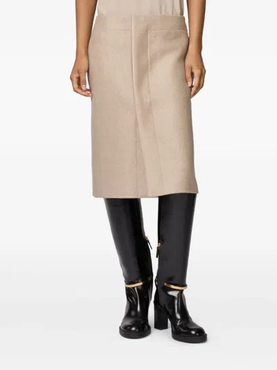 Tod's Double-pocket Skirt In Gold
