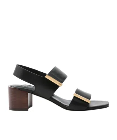 Tod's Double-strap High-heeled Sandals In Black