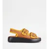 Tod's Double Strap Sandals In Leather In Multi
