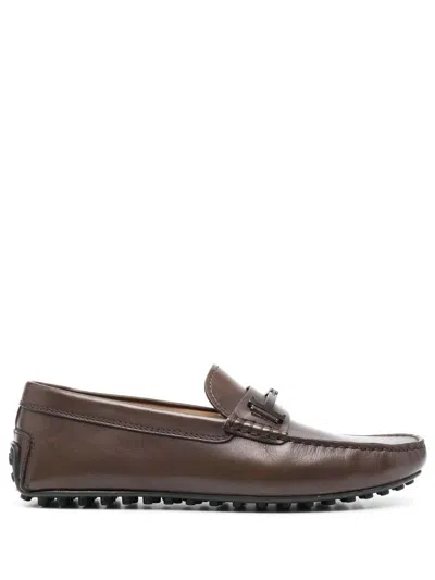 Tod's Gommino Double T Leather Loafers In S800