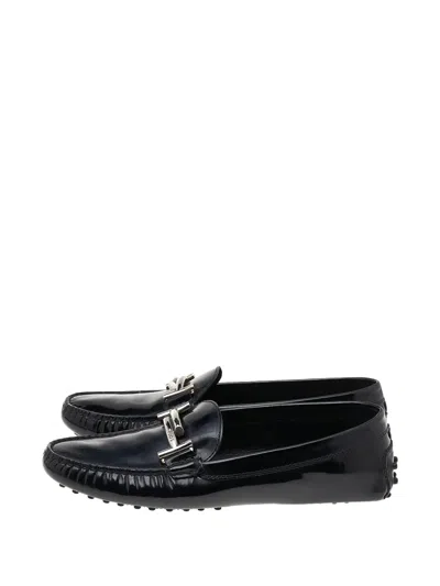 Pre-owned Tod's Double T Loafers In Black
