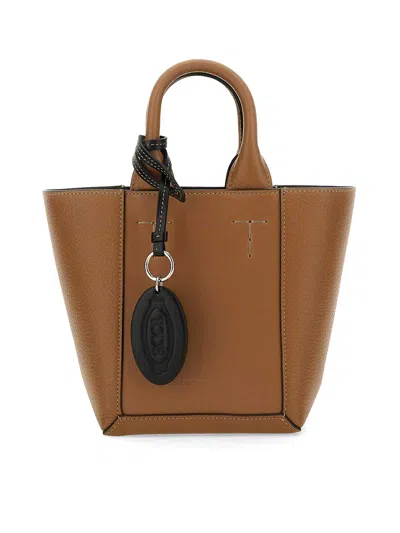 Tod's Double Up Shopping Bag In Light Brown