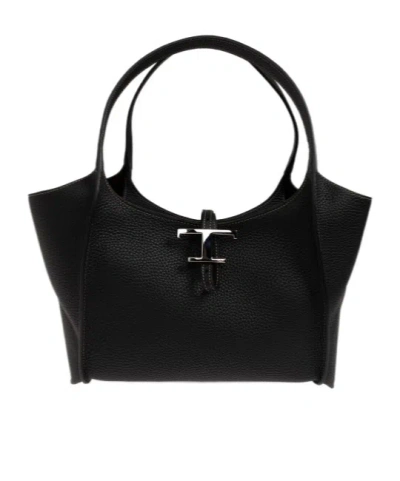 Tod's Kleine T Timeless Tote Bag In Black