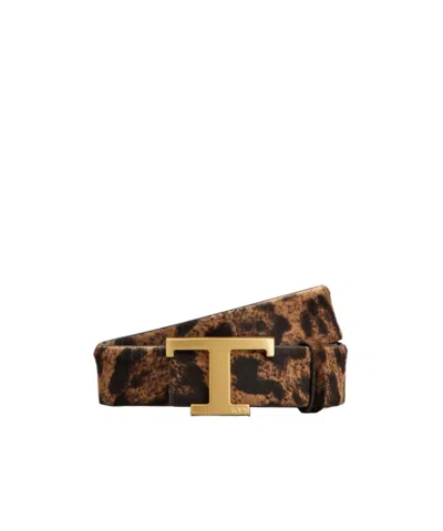 Tod's Double-sided Leather Belt In Brown