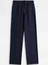 Tod's Drawstring Straight-leg Trousers In Blue