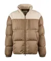 Tod's Dual-material Down Jacket In Brown