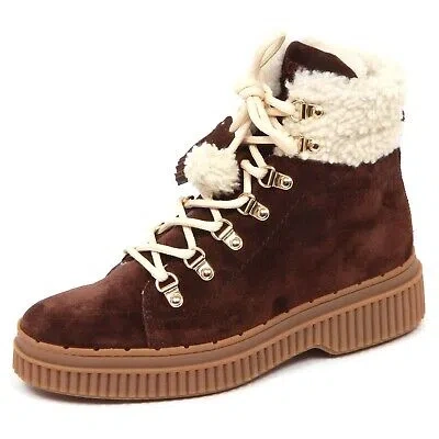 Pre-owned Tod's E5190 Sneaker Donna Brown  Scarpe Tronchetto Inside Fur Merino Shoe Woman In Marrone