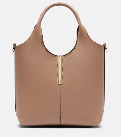 Tod's Ebr Mini Leather Tote Bag In Sand