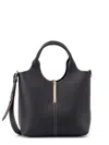 Tod's Black Shoulder Bag With Metal Bar With Logo In Leather Woman In Black