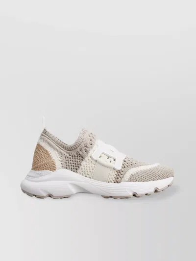 Tod's Elastic Knit Slip-on Sneakers With Leather Chain