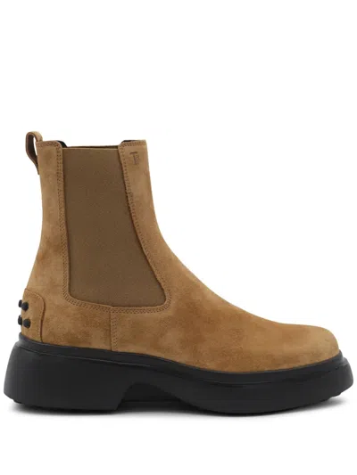 Tod's Elastic-panel Chelsea Boots In Brown