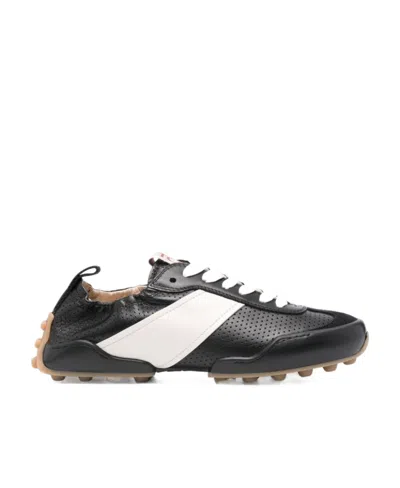 Tod's Elasticated-trim Leather Sneakers In Black