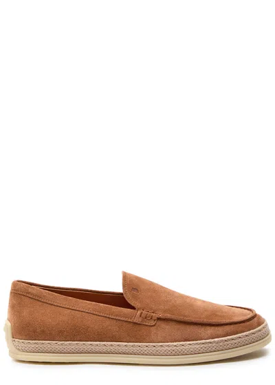 Tod's Tods Elisir Suede Loafers In Brown