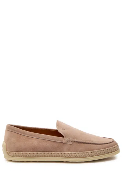 Tod's Tods Elisir Suede Loafers In Sand