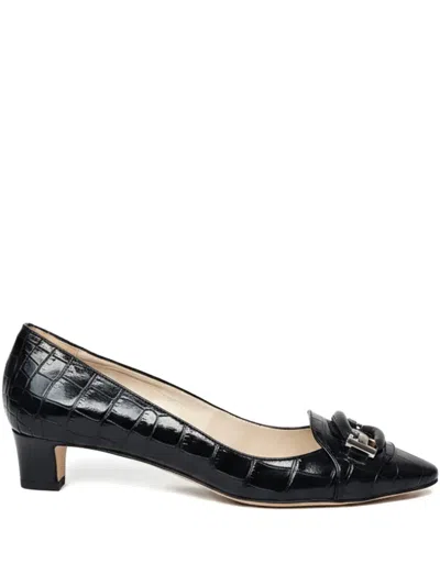 Tod's Embellished Leather Heels In Black