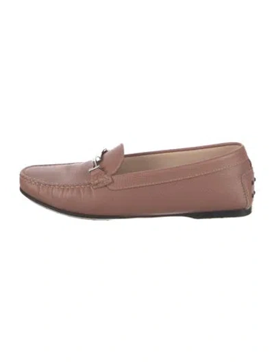 Pre-owned Tod's Embossed Leather Loafers In Neutrals