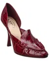 Tod's Tods Embossed Leather Pump In Red