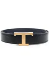 Tod's Engraved-logo Belt In Schwarz
