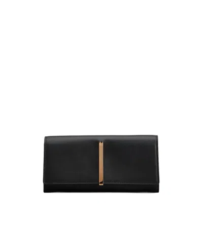 Tod's Engraved-logo Leather Wallet In Black