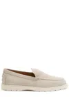 Tod's Slip-on Leather Moccasin Shoes With Cushioned Sole In Gray