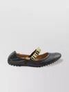 Tod's Metallic Rings Strap Nappa Leather Ballerinas Shoes In Black